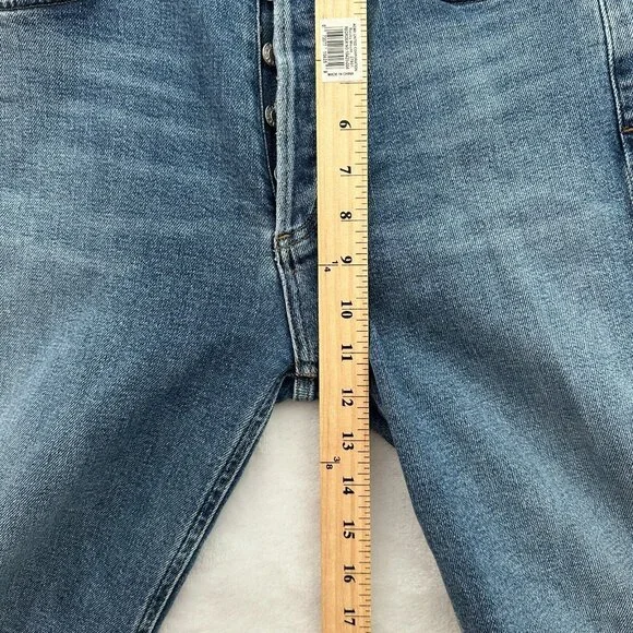 Agolde Nico Jeans Womens 27 (32x25) Blue High Rise Slim Straight Leg Distressed - Picture 3 of 10